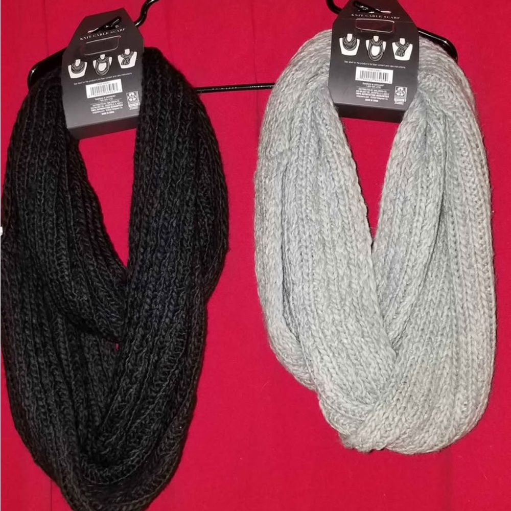 West Loop Cozy Knit Infinity Scarves tag on black is gone #2005